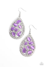 Load image into Gallery viewer, Paparazzi “Cats Eye Class” Purple Dangle Earrings - Cindysblingboutique
