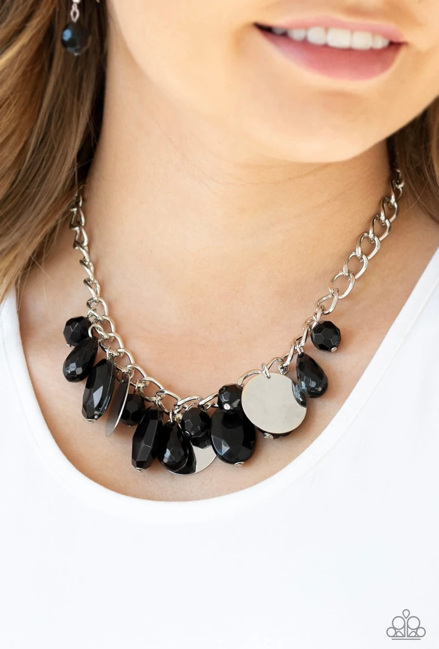 Paparazzi “Treasure Shore” - Black Necklace Earring Set
