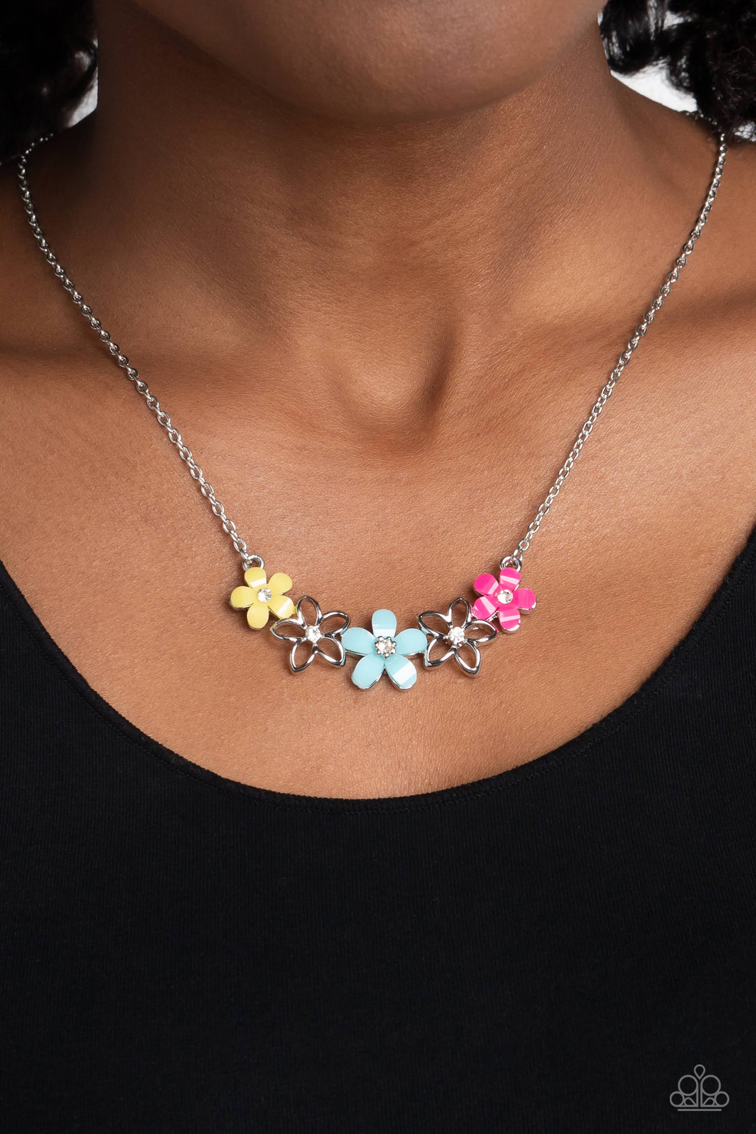 Paparazzi “WILDFLOWER About You” Blue Necklace Earring Set - Cindysblingboutique
