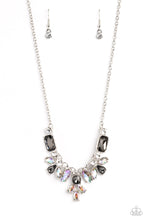 Load image into Gallery viewer, Paparazzi “Prima Donna Dazzle” Silver Necklace Earring Set
