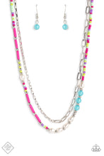 Load image into Gallery viewer, Paparazzi “Coastal Composition” Pink Necklace Earrings Set - Cindysblingboutique
