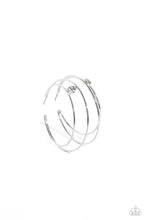 Load image into Gallery viewer, Paparazzi “Theater HOOP” White Hoop Earrings - Cindysblingboutique
