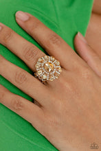 Load image into Gallery viewer, Paparazzi “GLIMMER and Spice” Gold Stretch Ring - Cindysblingboutique
