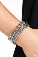 Load image into Gallery viewer, Paparazzi “Striped Stack” Silver Coil Wrap Bracelet
