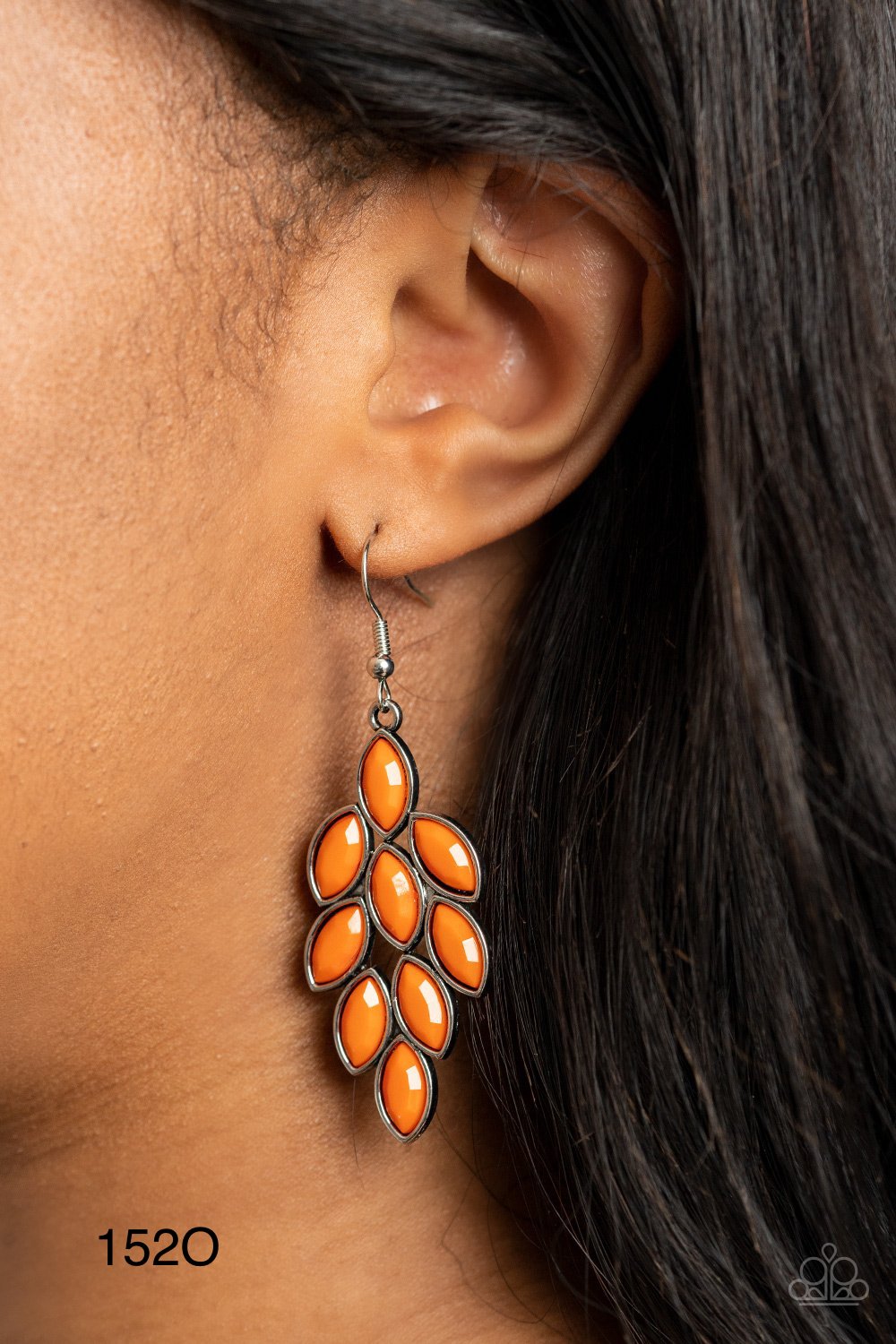 Paparazzi “Flamboyant Foliage” Orange Earrings