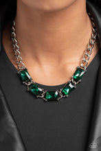 Load image into Gallery viewer, Paparazzi “Radiating Review” Green Necklace Earring Set
