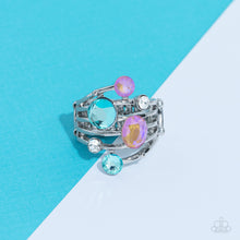 Load image into Gallery viewer, Paparazzi “Timeless Trickle” Blue Stretch Ring - Cindysblingboutique
