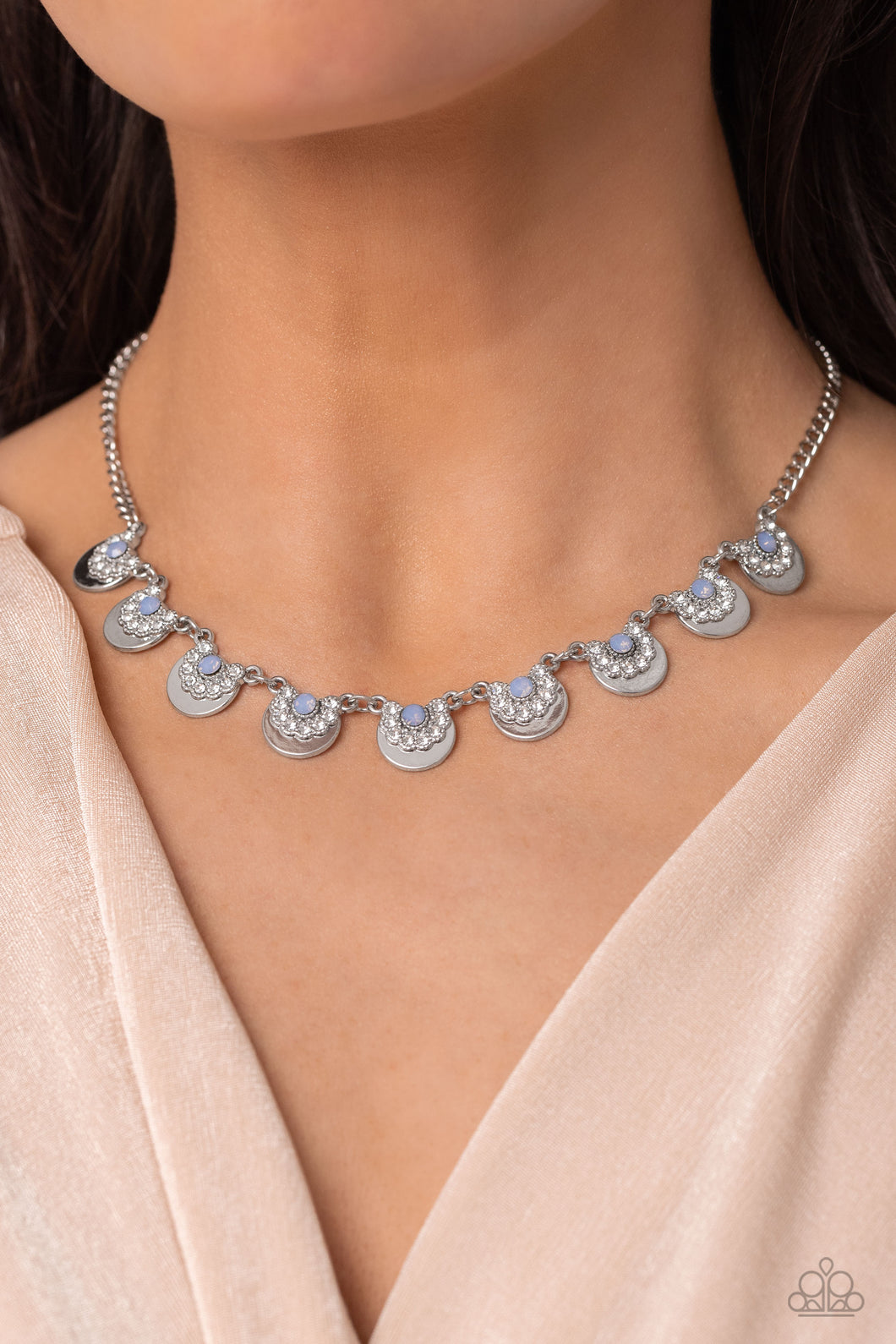 Paparazzi “Grandiose Grace” Blue Necklace Earring Set