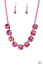 Load image into Gallery viewer, Paparazzi “Combustible Command” Pink Necklace Earring Set
