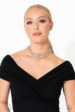 Load image into Gallery viewer, Paparazzi “Glistening Gallery” We White Choker Necklace  Earring Set
