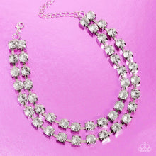 Load image into Gallery viewer, Paparazzi “Glistening Gallery” We White Choker Necklace  Earring Set
