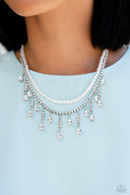 Load image into Gallery viewer, Paparazzi “Lessons in Luxury” White Necklace Earring Set
