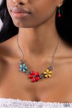 Load image into Gallery viewer, Paparazzi “Growing Garland” Red Necklace Earring Set
