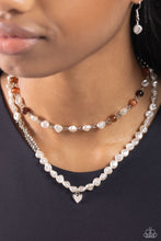 Load image into Gallery viewer, Paparazzi “Pearl Pact” Brown Necklace Earring Set
