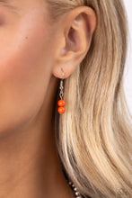 Load image into Gallery viewer, Paparazzi “Contrasting Candy” Orange Necklace Earring Set

