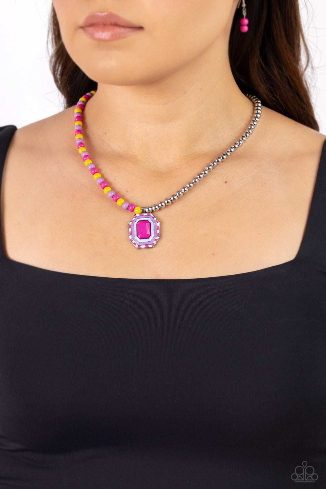 Paparazzi “Contrasting Candy” Multi Necklace Earring Set