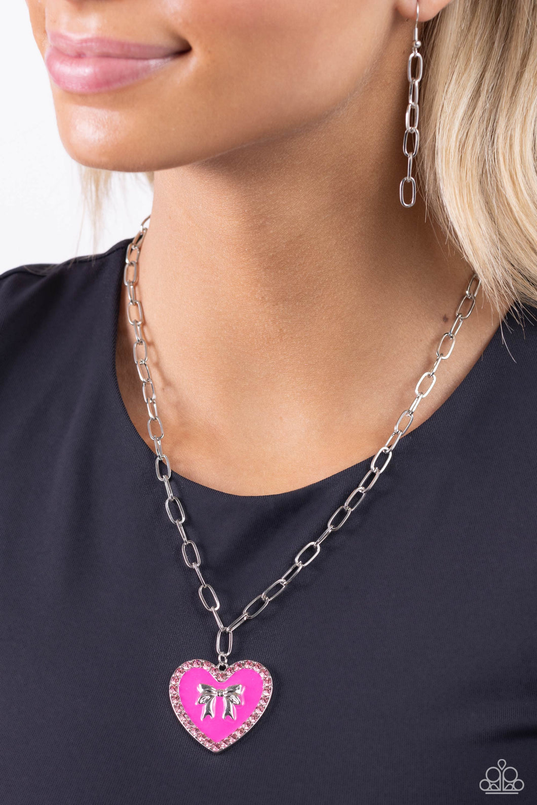 Paparazzi “Romantic Gesture” Pink Necklace Earring Set