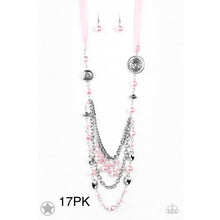 Load image into Gallery viewer, Paparazzi &quot;All The Trimmings&quot; Pink Necklace Earring Set
