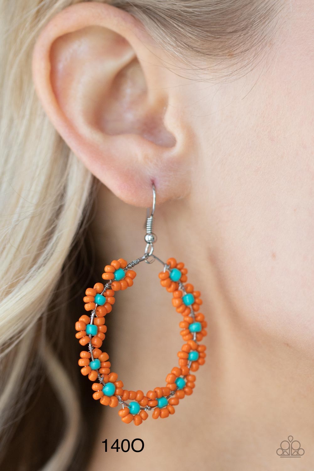 Paparazzi “Festively Flower” Child Orange Dangle Earrings
