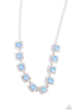 Load image into Gallery viewer, Paparazzi “Jump SQUARE” Blue Necklace Earring Set
