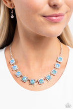 Load image into Gallery viewer, Paparazzi “Jump SQUARE” Blue Necklace Earring Set
