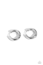 Load image into Gallery viewer, Paparazzi “Simply Sinuous” Silver Hinged Hoop Earrings

