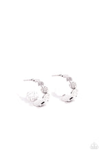 Load image into Gallery viewer, Paparazzi “Textured Tease” Silver Hoop Earrings
