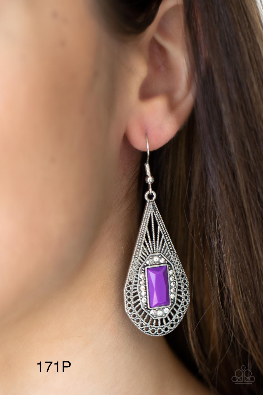 Paparazzi “Deco Dreaming” Purple - Dangle Earrings