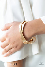 Load image into Gallery viewer, Paparazzi “Haven&#39;t SHEEN Nothing Yet” Gold Cuff Bracelet
