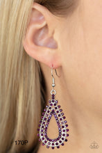 Load image into Gallery viewer, Paparazzi “The Works” Purple Dangle Earrings
