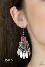 Load image into Gallery viewer, Paparazzi “Galapagos Glamping” Red Dangle Earrings
