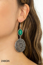 Load image into Gallery viewer, Paparazzi “Eloquently Eden” Green Dangle Earrings - Cindysblingboutiqe
