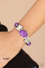Load image into Gallery viewer, Paparazzi Vintage Vault “Abstract Appeal” Purple Hinged Bracelet
