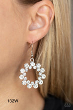 Load image into Gallery viewer, Paparazzi “Champagne Bubbles” White Dangle Earrings
