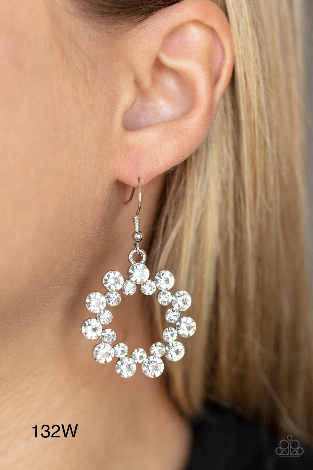 Paparazzi “Champagne Bubbles” White Dangle Earrings