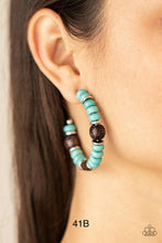 Load image into Gallery viewer, Paparazzi “Definitely Down-To-Earth” Blue Hoop Earrings
