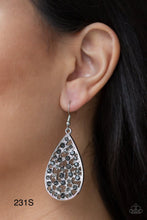 Load image into Gallery viewer, Paparazzi “Vintage Vault” “Call Me Ms. Universe” Silver Dangle Earrings
