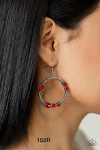 Load image into Gallery viewer, Paparazzi “Glamorous Garland” Red Dangle Earrings
