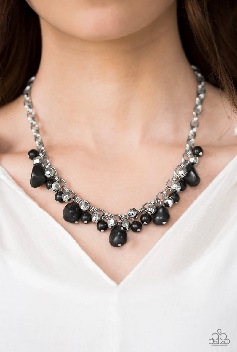 Paparazzi “Paleo Princess” Black Necklace Earring Set - CindysBlingBoutique