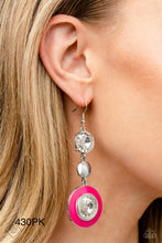 Load image into Gallery viewer, Paparazzi “Dame Disposition” Pink Dangle Earrings
