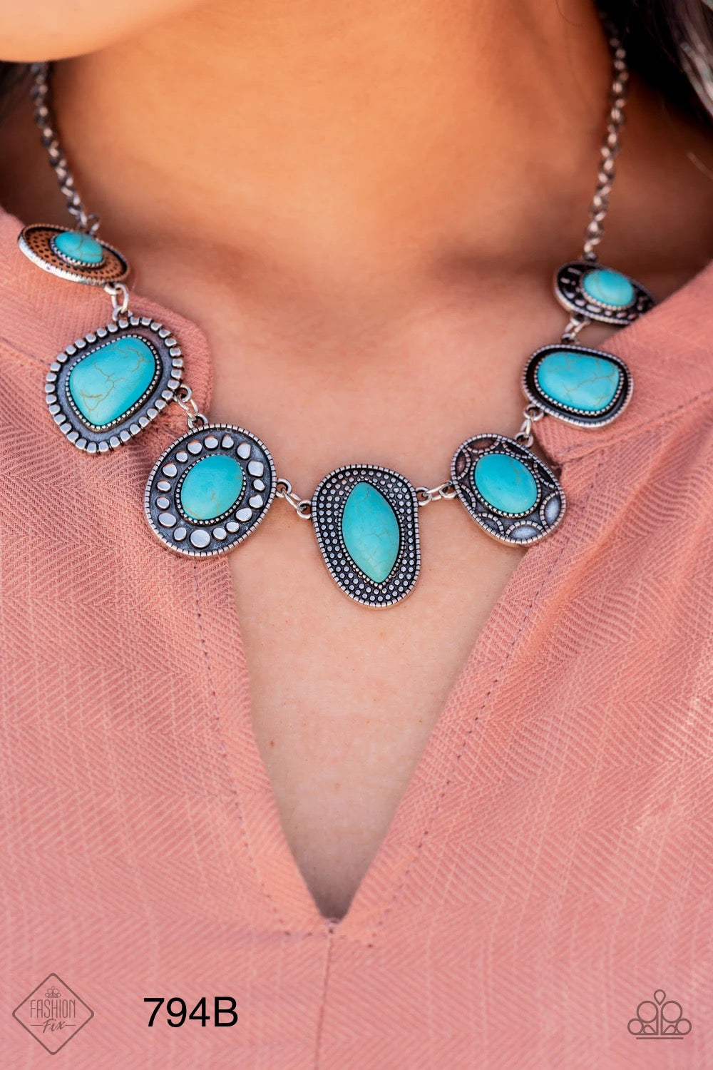 Paparazzi “Vintage Vault” Albuquerque Artisan” Blue Necklace Earring Set - Cindysblingboutique