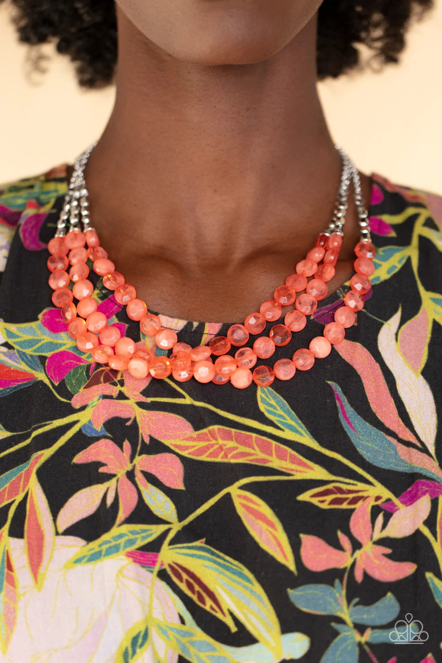 Paparazzi “Pacific Picnic” Orange Necklace Earring Set - Cindysblingboutique