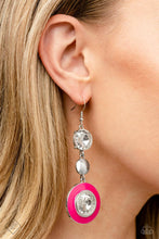 Load image into Gallery viewer, Paparazzi “Dame Disposition” Pink Dangle Earrings
