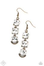 Load image into Gallery viewer, Paparazzi &quot;Determined to Dazzle&quot; Brass Dangle Earrings
