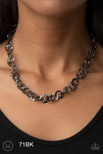 Load image into Gallery viewer, Paparazzi “Rebel Grit” Black Choker Necklace Earring Set
