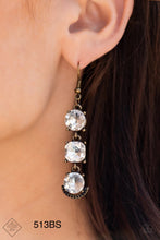 Load image into Gallery viewer, Paparazzi &quot;Determined to Dazzle&quot; Brass Dangle Earrings
