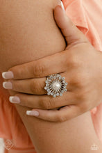 Load image into Gallery viewer, Paparazzi “Maypole Dance” White Stretch Ring - Cindysblingboutique
