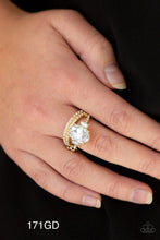 Load image into Gallery viewer, Paparazzi “Bling Queen” Gold - Stretch Ring
