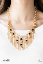 Load image into Gallery viewer, Paparazzi “Ever Rebellious” Gold Necklace Earring Set
