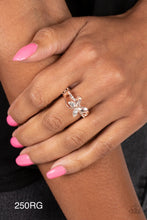 Load image into Gallery viewer, Paparazzi “Fetching Flutter” Rose Gold Stretch Ring - Cindysblingboutique
